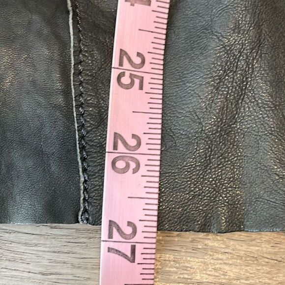 Jakett Etc Womens Leather Long Sleeve Lightweight Blazer Jacket Green Gray Mediu - Picture 9 of 10